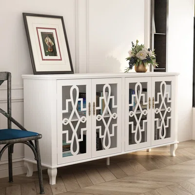 Alyene 4-Door Multifunctional Cabinet Can Be Used As Bookcase & Sideboard