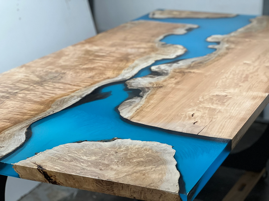 Custom Mappa Burl Ocean/River Table