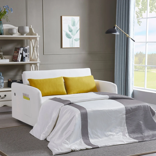 Modern Sofa with Pull-Out Sleeper Bed Adjustable Backrest for Living Room