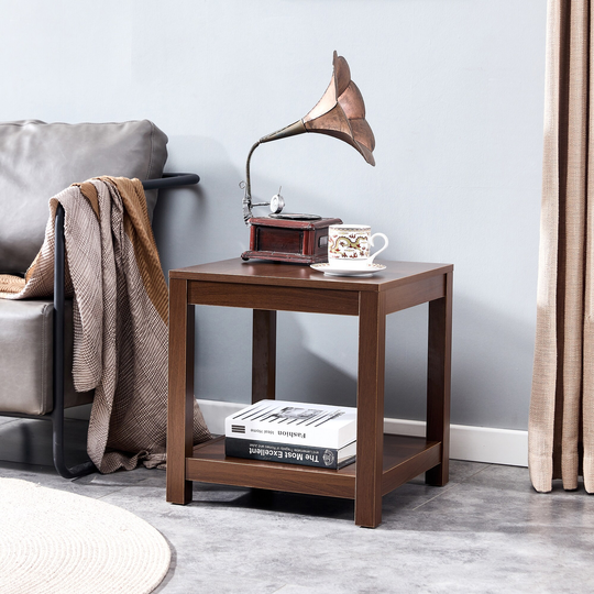Modern End Table with Storage Shelve