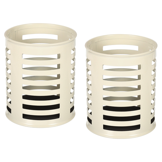 2pcs Pen Holder, Metal Desk Organizer Pencil Makeup Brush Storage Box, White