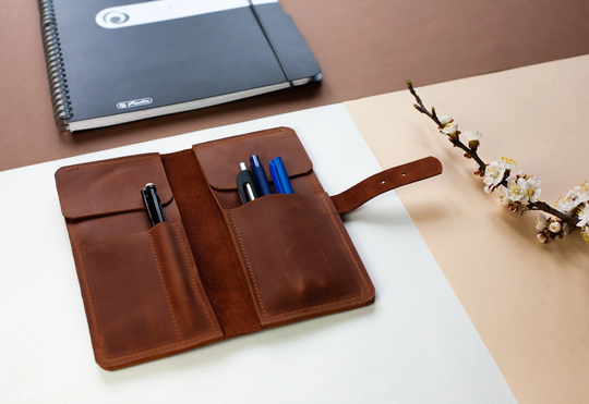 Personalized Leather Pencil Case, Artist Case, Leather Pen Case, Personalized Holder, Custom Pouch