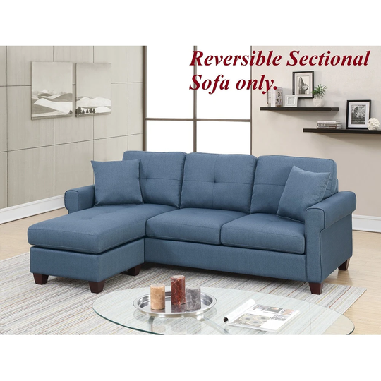 Glossy Polyfiber Tufted Cushion Couch Sectional Sofa
