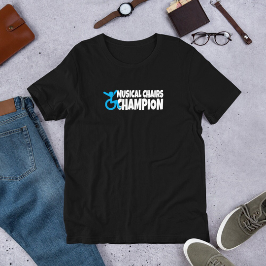 Musical Chairs Champion Short-Sleeve Unisex T-Shirt, Fun Wheelchair Shirt, Gifts