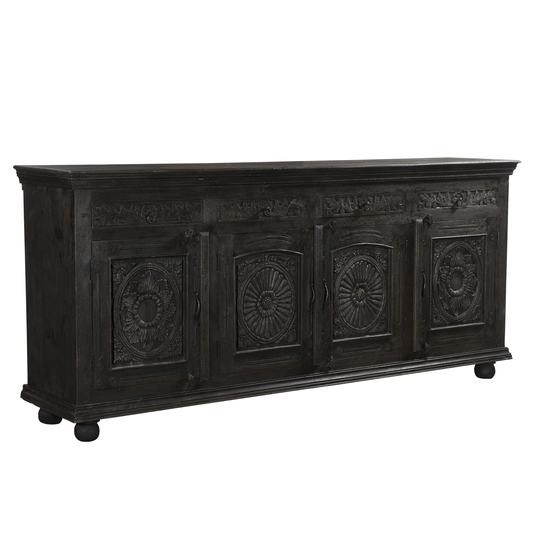 Florence 4-Drawer 4-Door Carved Sideboard