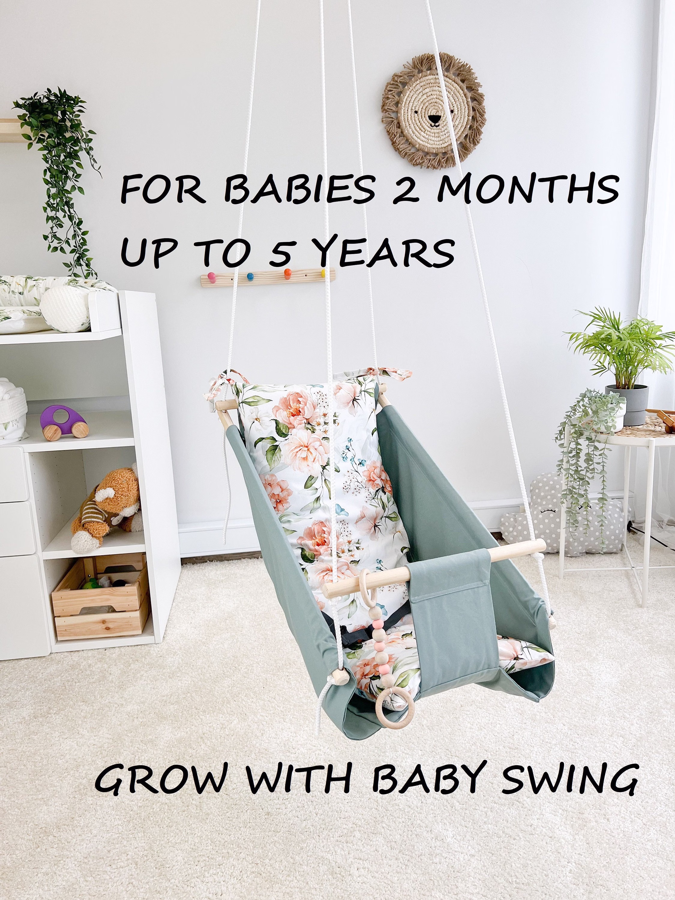 Swing For Toddler Hanging Chair, Hammock Swing, Playroom Toddler Organic Indoor Fabric Porch Schauklel Children