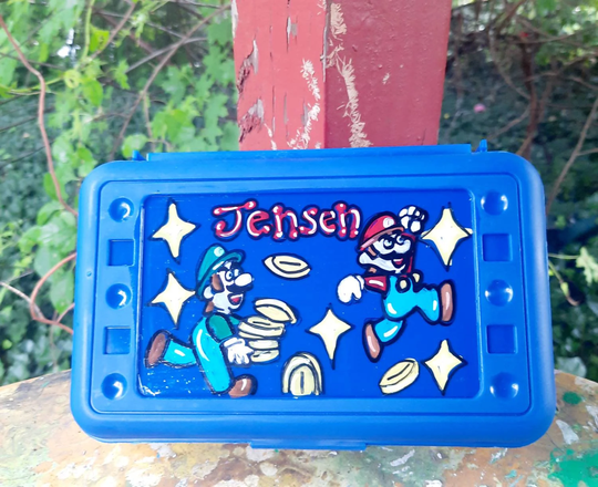 Super Mario Brothers Pencil Box, Mario Brothers Luigi Boys School Box