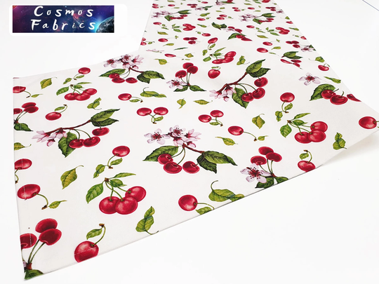 Cherry Pattern Table Runner, 16''x 55'' | 40x140cm Fruit Home Decor Digital Printed Polyester Fabrics Runner