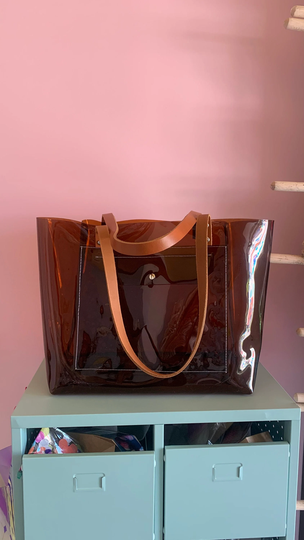 Huge Tote, Everyday Handbag, Oversize Style, Urban Street Wear, Jelly Bag, Vinyl Purse, Big Cart, Office Easy To Wipe, Clear