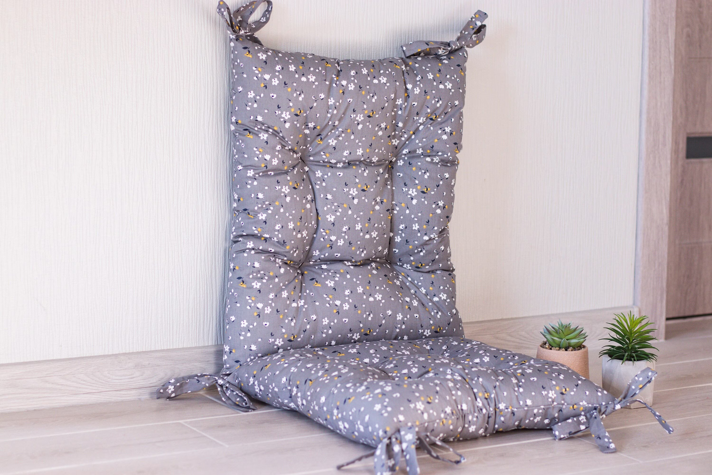 Set Of Cushions For Rocking Chairs, Chairs Pillow, Pad With Ties, Kids & Adult