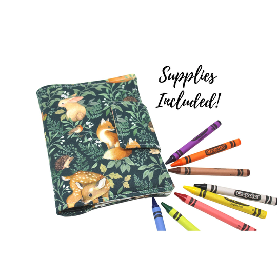 Little Fawn & Friends Wallet - Kids Coloring Crafts Art Kit Set Travel Toy Crayon