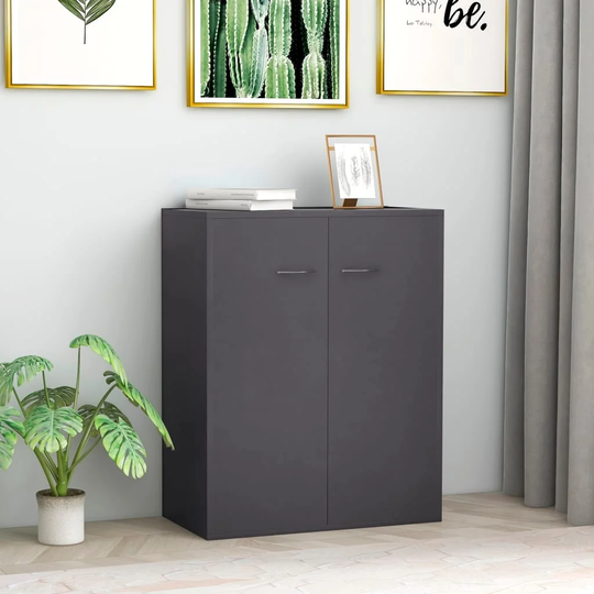 vidaXL Sideboard Gray 23.6"x11.8"x29.5" Chipboard