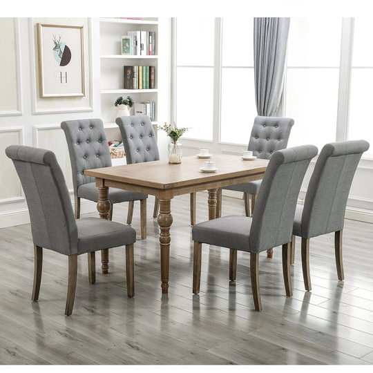 Dining Chair Solid Wood Tufted Dining Chair Set of 2