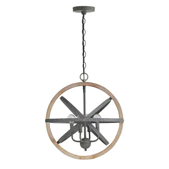 Bluffton 4-light Iron/ Wood Hanging Pendant