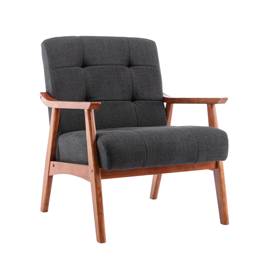 Carson Carrington Ingerod Tufted Fabric Accent Chair with Rubberwood Legs
