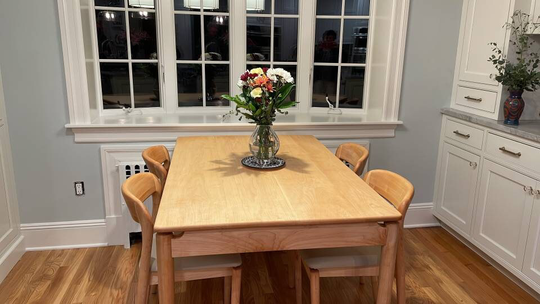Square Kitchen Table, Maple Dinning Handmade Nordic Furniture
