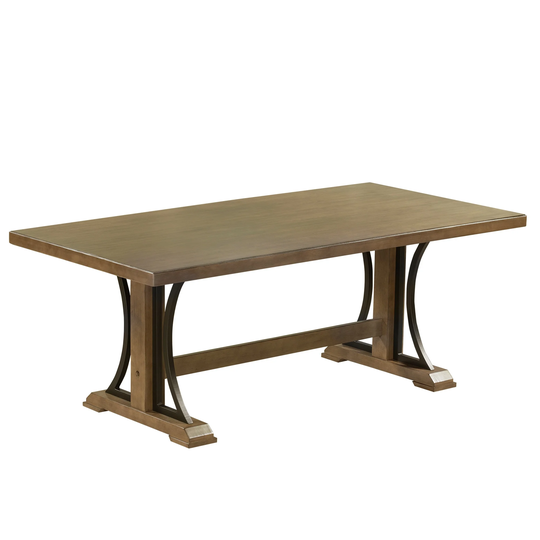 Dining Table 78" Wood Rectangular Table Retro Style, Seats up to 8