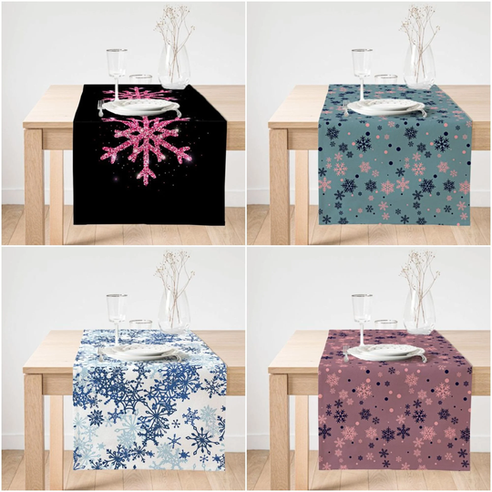 Snowflake Table Runner|Winter Trend Top|Snowflake Home Decor|xmas Decor|Farmhouse Style Tablecloth|Winter Kitchen Decor