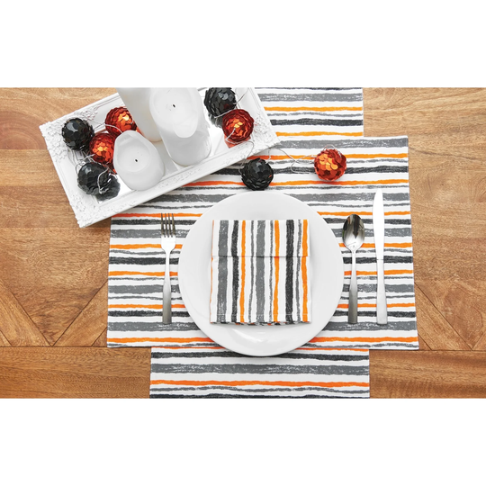 Spooky Stripe Printed Halloween Table Runner