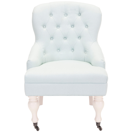Safavieh Sutton Tufted Robbins Egg Blue Arm Chair - 23.6" x 28.7" x 34.6"