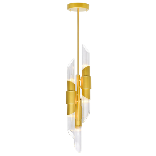 6 Light Pendant with Satin Gold finish