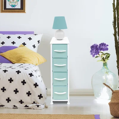 Sorbus Narrow Dresser Tower With 4 Drawers - Vertical Storage For Bedroom, Bathroom, Laundry, Closets, And More (Pastel Pink)