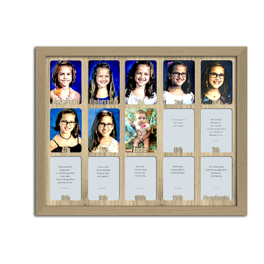 School Years Picture Frame - Personalized With Any Name 10 Color Choices 3/4 Unfinished Preschool To Graduation 11x14