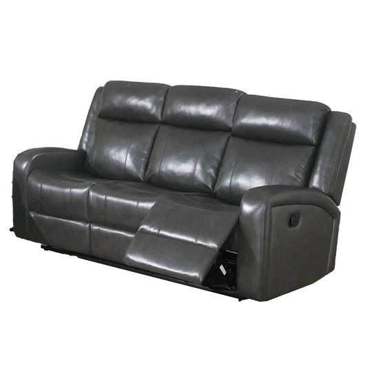 Upholstered Power Motion Sofa with Padded Headboard, Black