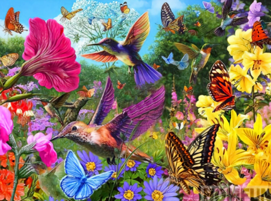 Butterflys & Birds Diy 5D Diamond Painting Kit Full Square Round Drill