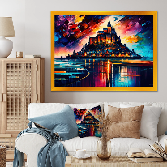 Designart 'Colorful City Of Mont' Cityscapes Framed Art Print