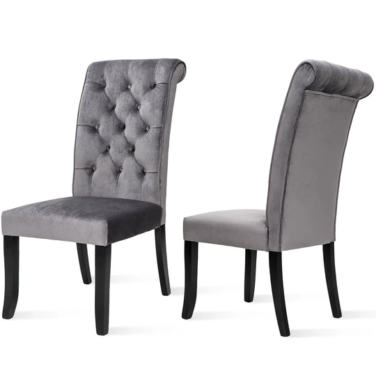 Tufted Armless Upholstered Accent Chair Set of 2