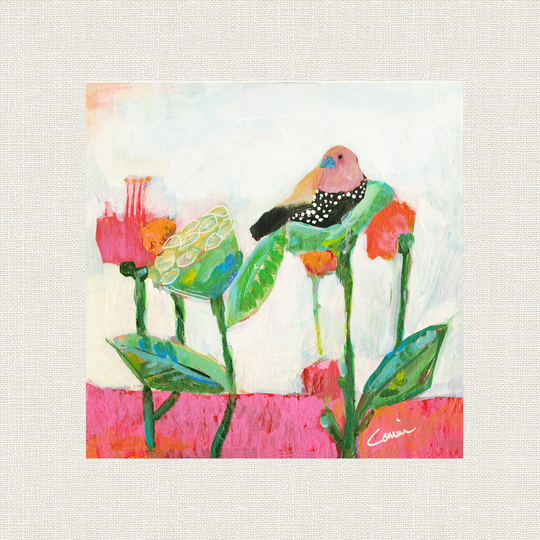 Abstract Whimsical Colorful Art Print, Modern Contemporary Art, Nursery Floral Print, Office Colorful Wall Art Painting