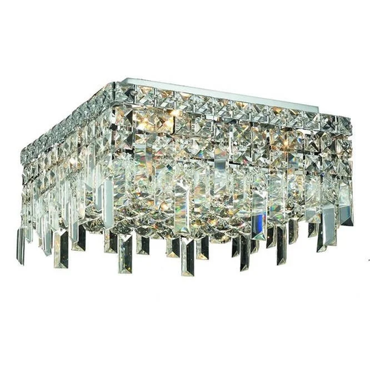 Elegant Lighting 12-inch Chrome 4-light Royal Cut Crystal Clear Flush Mount
