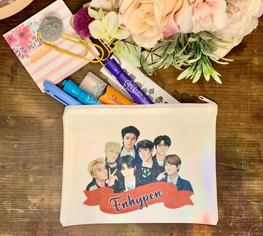 Enhypen | Kpop Group Large Canvas Pencil Makeup Bag