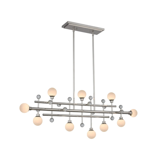 Kalco Mercer 10-Light Kitchen Island Light in Polished Nickel