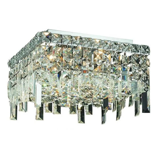Elegant Lighting 5-light Chrome 14-inch Royal Cut Crystal Clear Flush Mount