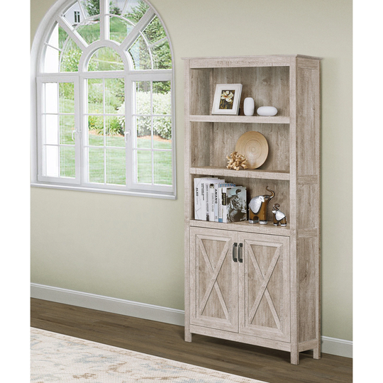 Saint Birch Honduras Washed Gray 2-door Bookcase