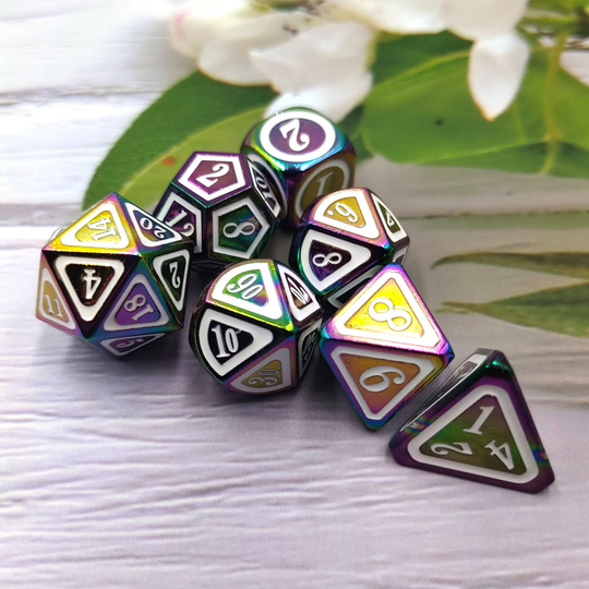 Metal Dice 2 Pcs 20-Sided Colored 21mm Geometric Set Of Board Game Running Group Color