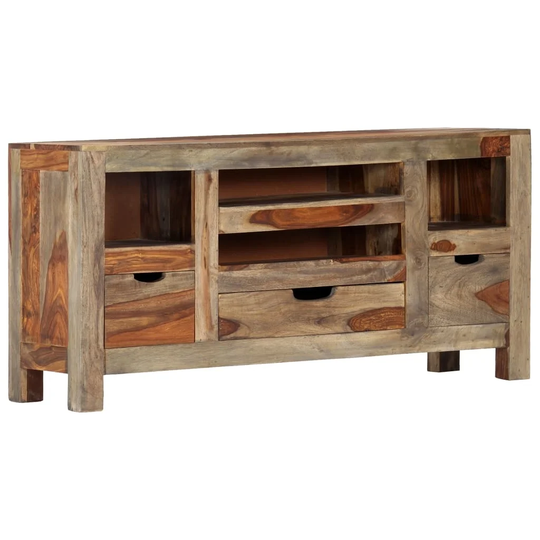 Sideboard Grey 39.3"x11.8"x19.6" Solid Sheesham Wood