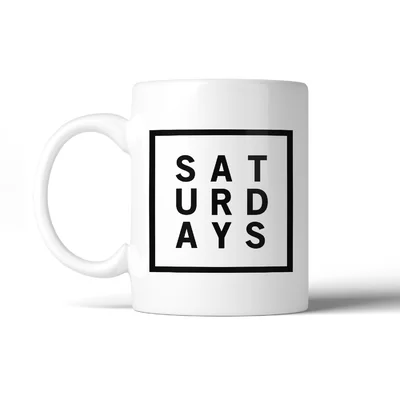 Kousgaard Saturdays Simple Design Funny Gift Ideas for Coworkers Coffee Mug