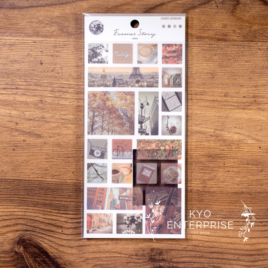 Kamio Japan - Frames Story Silver Foil Sticker Series Sepia