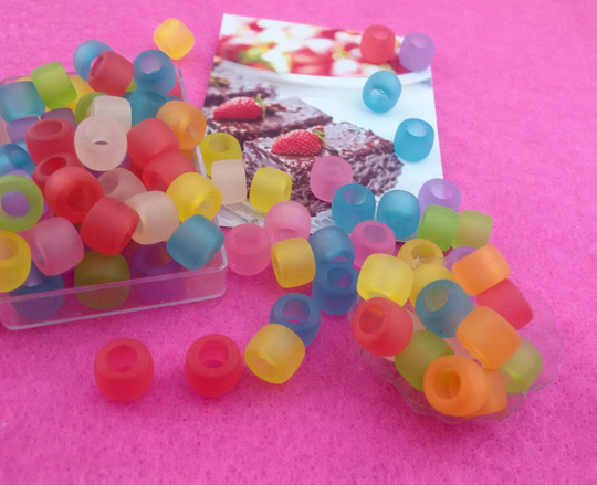 Colorful Mix Frosted Acrylic Beads, Big Hole Beads, Colorful Bead Mix, Colorful Beads, Multicolored Bead, Color