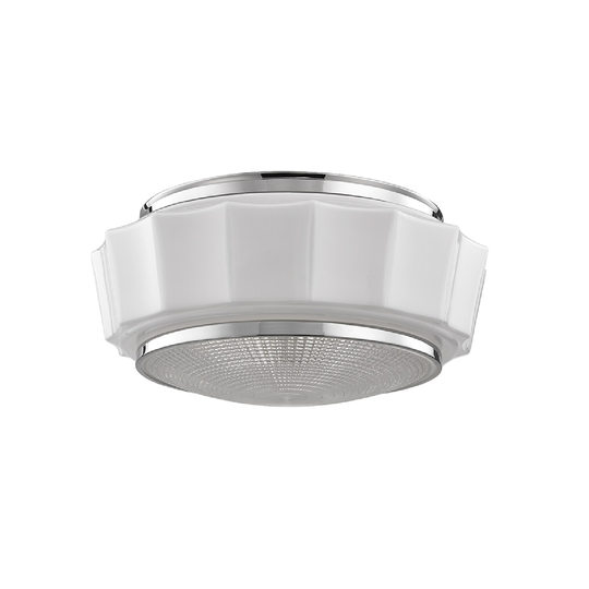 Hudson Valley Odessa 3-light Nickel Flush Mount