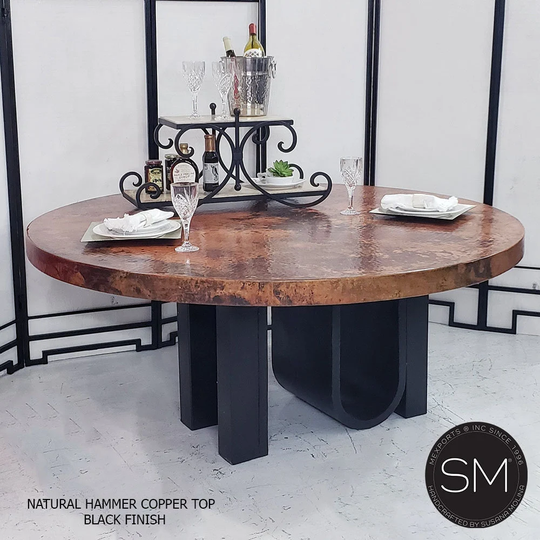 Contemporary Copper Round Dining Table By Mexports