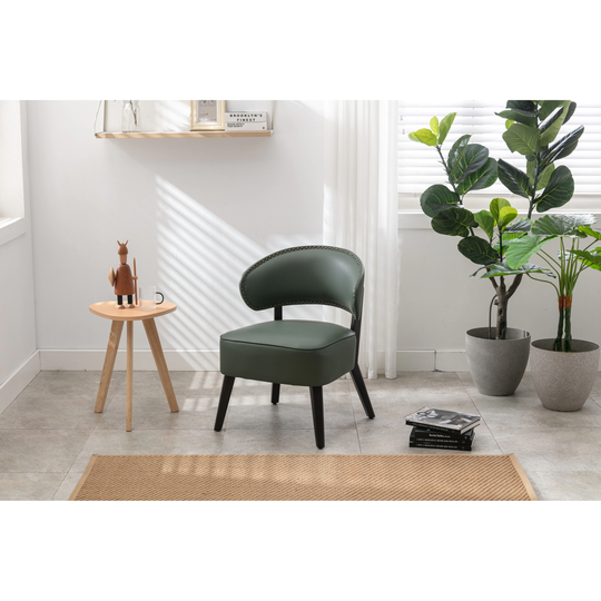 Technology Cloth Accent Chair with Wooden Legs, Small Modern Armless Chair for Living room Bedroom