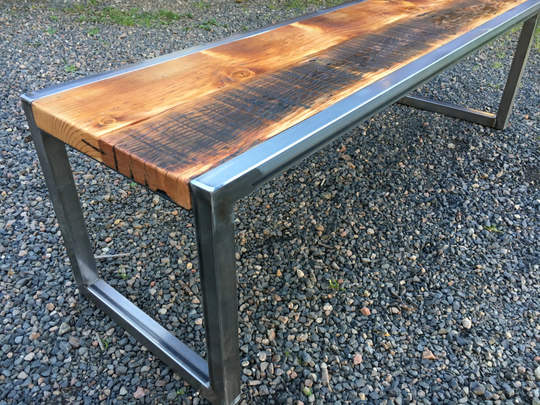 Coffee Table. Reclaimed Wood Coffee Industrial Bench. Wood & Steel Old