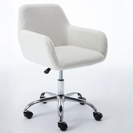 Chair Upholstered Adjustable Office Chair White