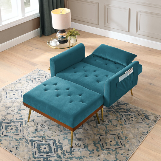 Recline Sofa Chair with Ottoman, Pocket