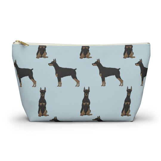 Doberman Pinscher Pouch, Pencil Case, Dog Custom Teacher Bridesmaid Cosmetic Bag, Mom Zipper Makeup Accessory Pouch