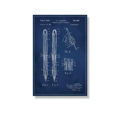 'Mechanical Pencil Patent' Graphic Art Print on Canvas